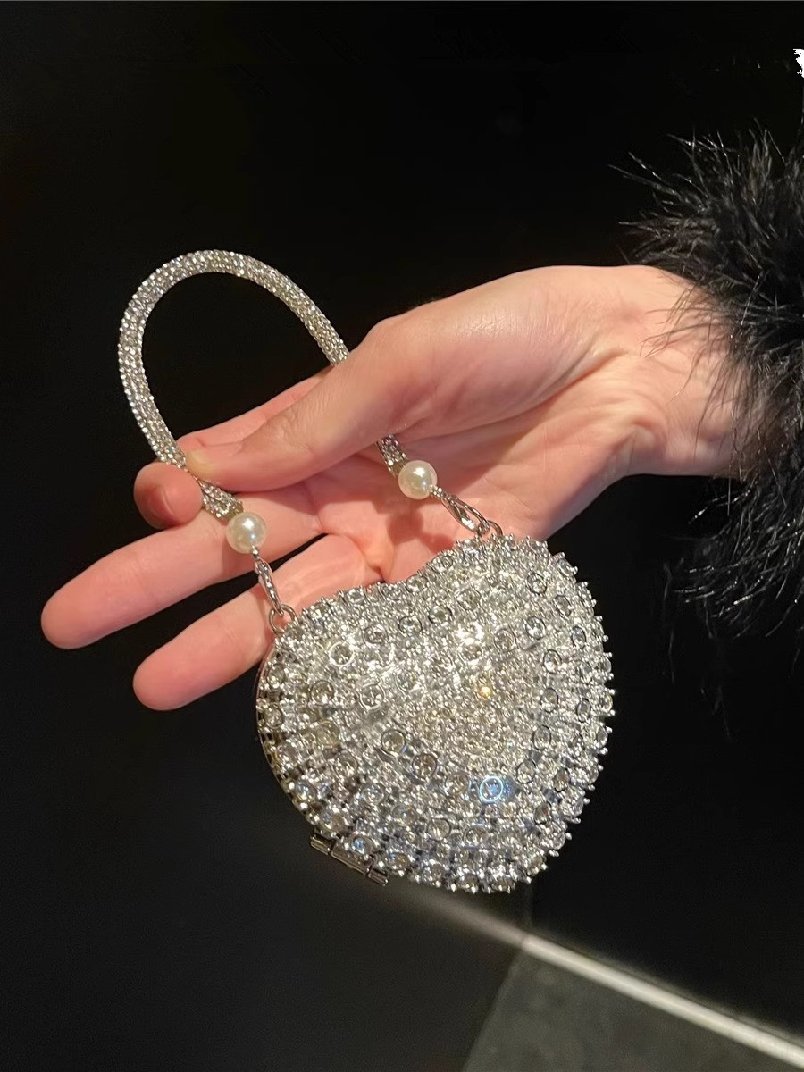 Luxury Bags Designer - Luxury Small Bling Heart Shape Diamond