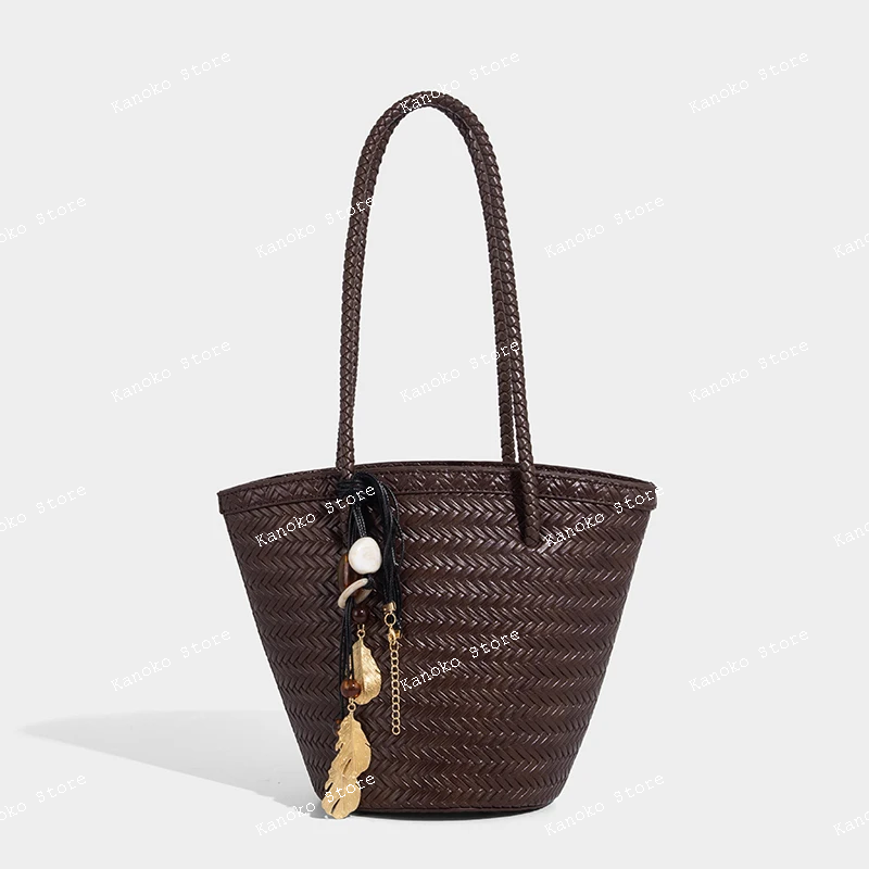 Luxury Bags Designer - weave drawstring bucket underarm bags for
