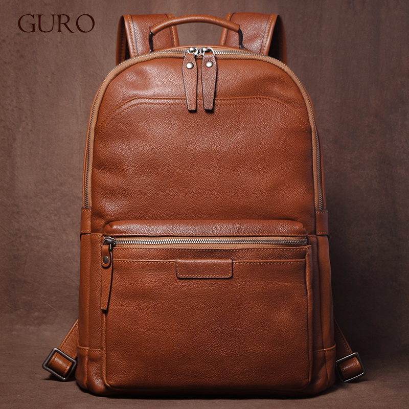 Luxury Bags That Fit Laptop - GURO Luxury Brand Real Leather Backpack