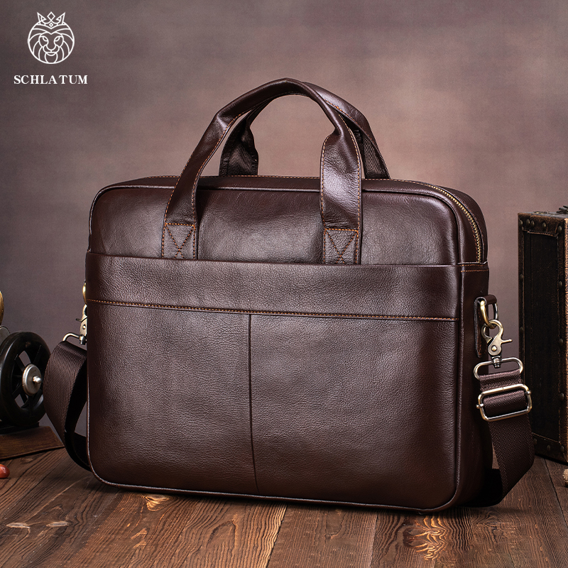Genuine Leather Men's Briefcas - Luxury Bags That Fit Laptop recensione e prezzo