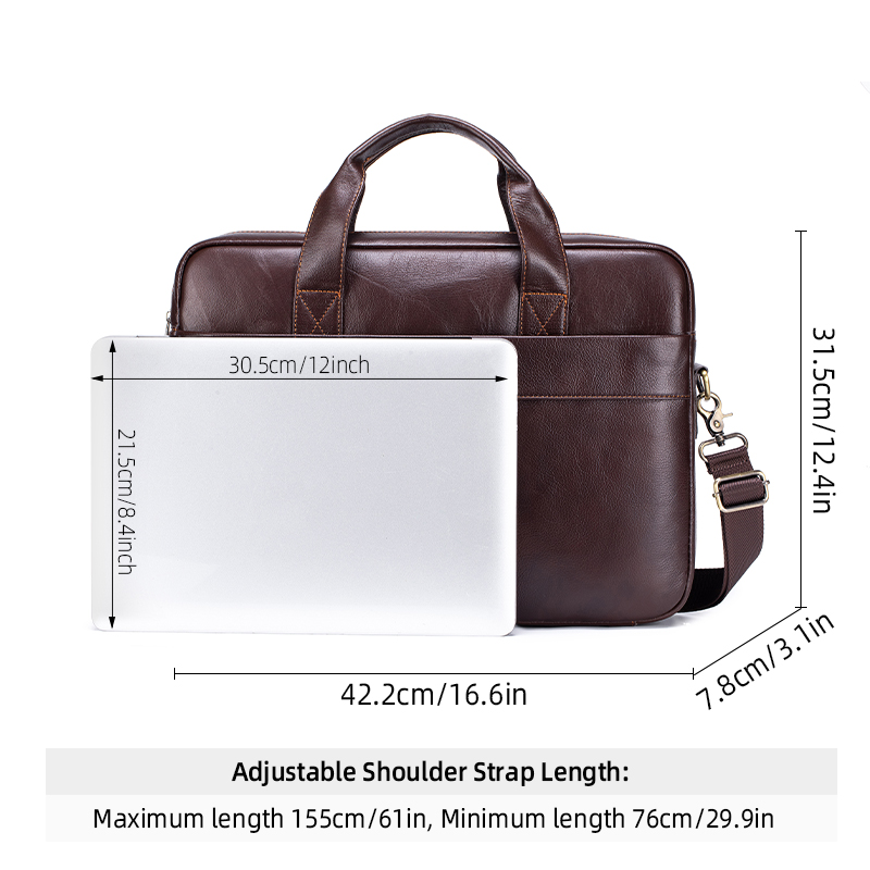 Genuine Leather Men's Briefcas - Luxury Bags That Fit Laptop recensione e prezzo
