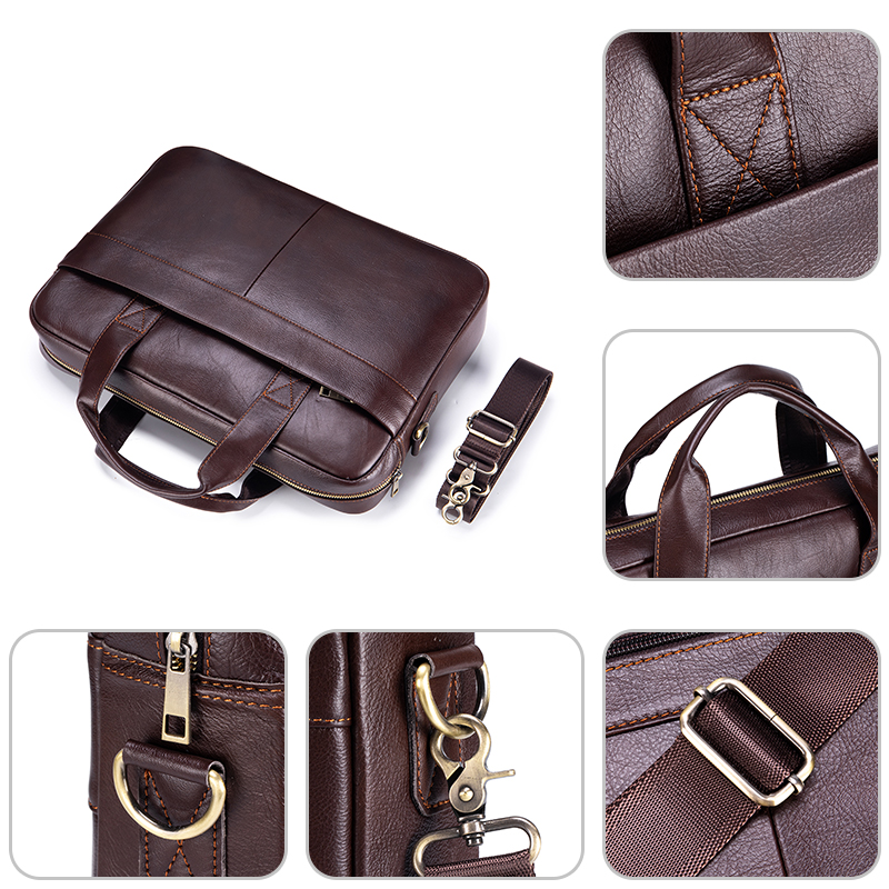 Genuine Leather Men's Briefcas - Luxury Bags That Fit Laptop recensione e prezzo