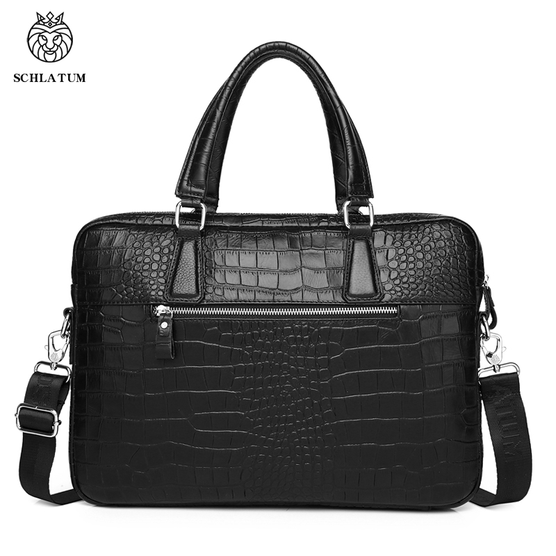 SCHLATUM Genuine Leather Croco - Luxury Bags That Fit Laptop recensione e prezzo