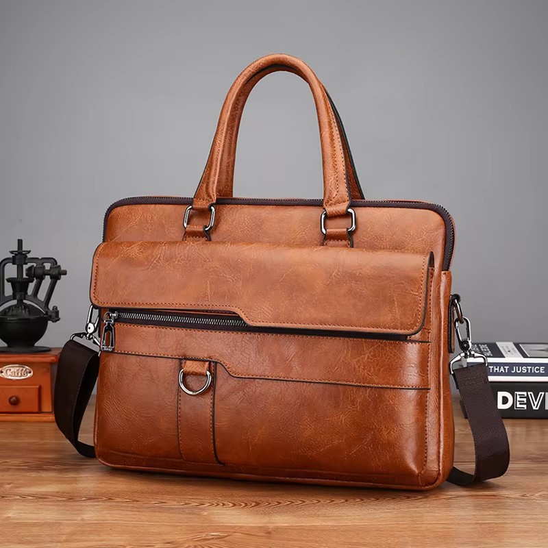Luxury Brand Men Handbag Leath - Luxury Bags That Fit Laptop recensione e prezzo